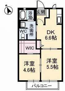 ハイツDAIKI(2DK/2階)の間取り写真