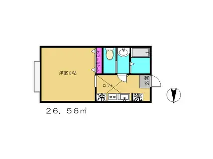 スイートヴィラ(1K/1階)の間取り写真