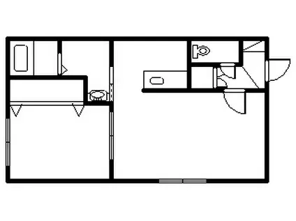フラワーハイツII(1LDK/1階)の間取り写真