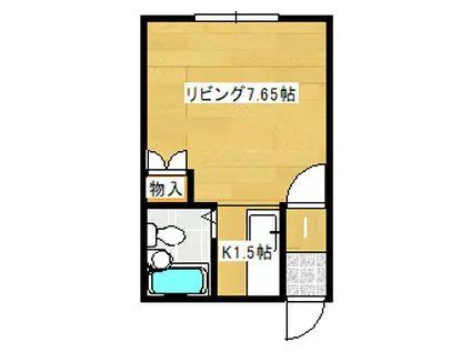 プリオールハイツ(ワンルーム/2階)の間取り写真