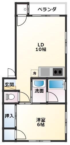 メゾン・北葉(1DK/2階)の間取り写真