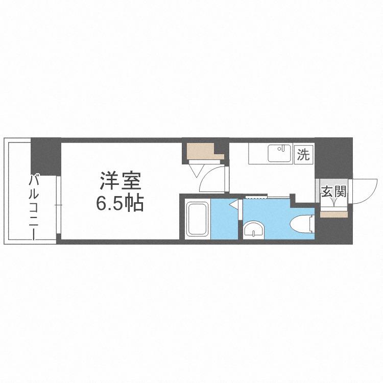 アスリート本町リバーウエスト(1K/10階)の間取り写真