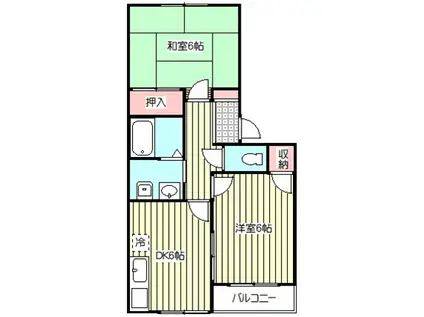 メゾン清明(2DK/2階)の間取り写真