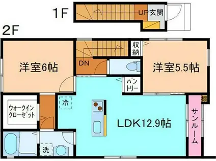 ヴェルメリオ(2LDK/2階)の間取り写真