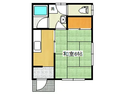 水島臨海鉄道 倉敷市駅 徒歩16分 1階建 築46年(1K/1階)の間取り写真