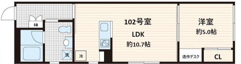 FULLEA白金台 フレア白金台(1LDK/1階)の間取り写真