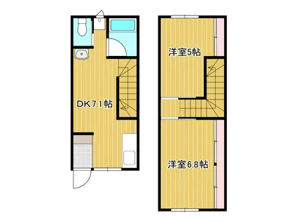 テニメントハウスT(2DK/1階)の間取り写真