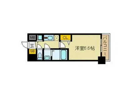 プレサンス名古屋STATIONフレア(1K/4階)の間取り写真