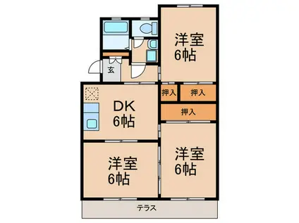 アイビ-ハイツ(3DK/3階)の間取り写真