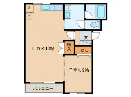 モンテーニュII(1LDK/4階)の間取り写真