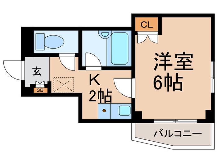 メゾン・ド・ミュリエ灘(1K/4階)の間取り写真
