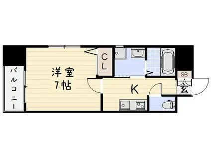 BERGAMOTTO片野駅前(1K/9階)の間取り写真