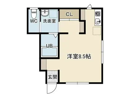 ブレアハウスII(ワンルーム/1階)の間取り写真