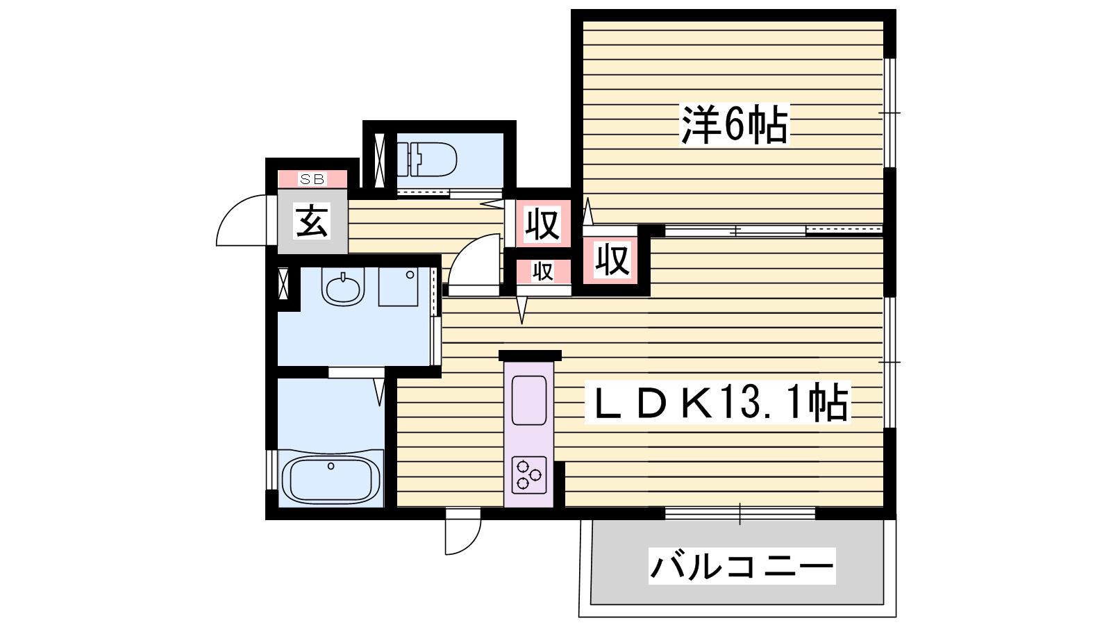 シャーメゾンカルテット(1LDK/1階)の間取り写真