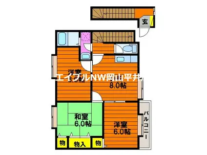 サンキャッスル(3DK/2階)の間取り写真