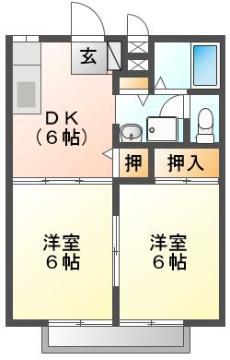 サンライフ中川(2DK/1階)の間取り写真