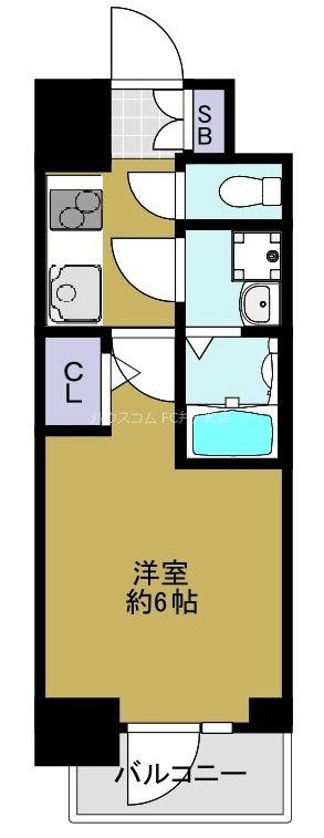 エスリード弁天町ノース RESIDENCE(1K/9階)の間取り写真