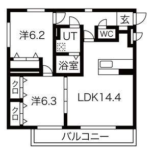 プリマヴェーラ(2LDK/3階)の間取り写真