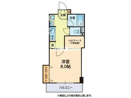 グローリーハイム(1K/3階)の間取り写真