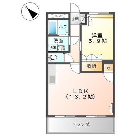 ドリームウイング(1LDK/2階)の間取り写真