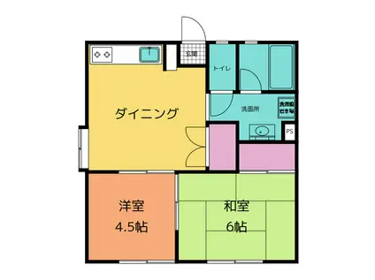 ルピナス(2DK/1階)の間取り写真