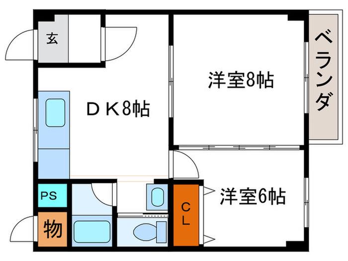 太田マンション(2DK/2階)の間取り写真