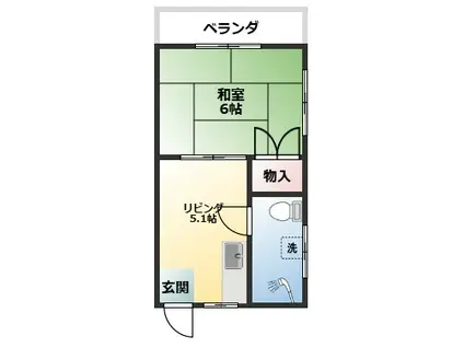 丸博アパート(1K/4階)の間取り写真