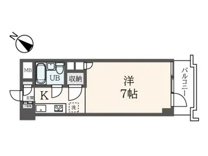 フラット永山(1K/1階)の間取り写真