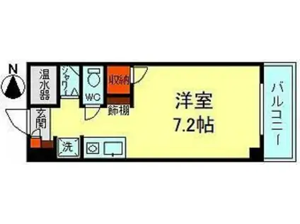 チュリス幸町(ワンルーム/5階)の間取り写真