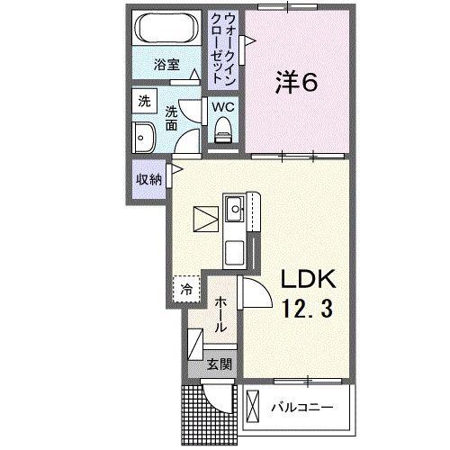 サウス・ヴィラ(1LDK/1階)の間取り写真