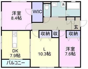 夢番地燦番館(3DK/2階)の間取り写真