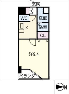 ルラシオン江戸橋(1K/1階)の間取り写真