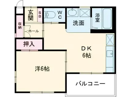 正邦苑竹ケ鼻(1DK/3階)の間取り写真