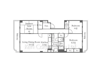 ネオコーポ山手(3LDK/3階)の間取り写真