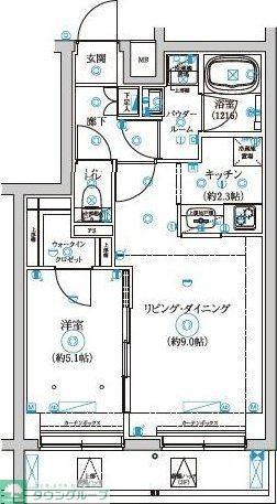 セジョリ中野富士見町(1LDK/2階)の間取り写真