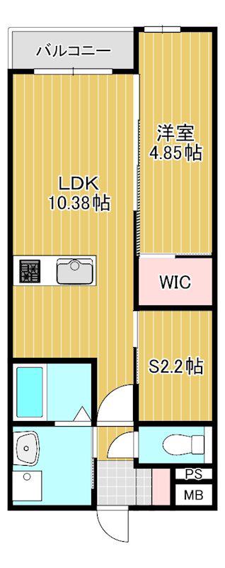 LIFEFIELD小郡II(1SLDK/1階)の間取り写真