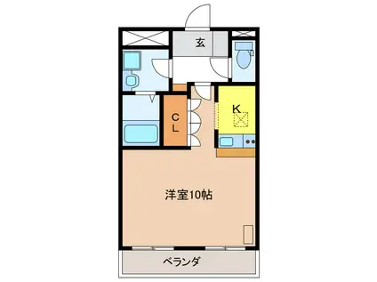 ウッドヴィレッジIII(1K/1階)の間取り写真