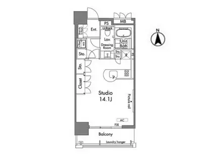 エステマール芝公園(ワンルーム/4階)の間取り写真