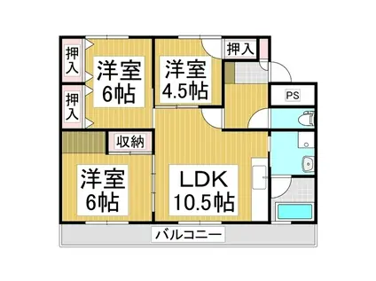 サンライト高田(3LDK/2階)の間取り写真