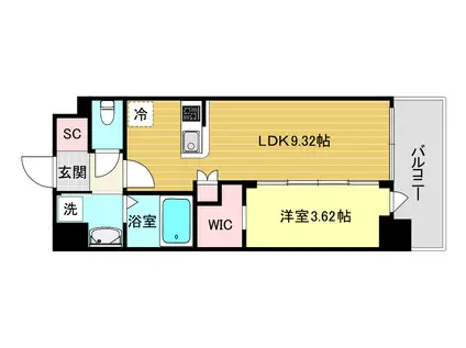 BRIS西宮(1LDK/3階)の間取り写真