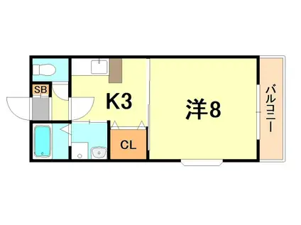 きさらぎコーポ(1K/2階)の間取り写真