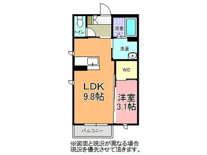 モンシェール(1LDK/1階)の間取り写真