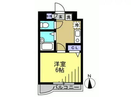 メルベイユ・イシイI(1K/2階)の間取り写真