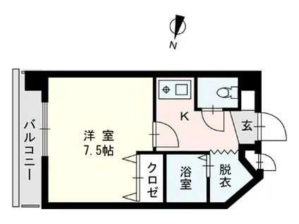 岩保ビル比恵(1K/7階)の間取り写真