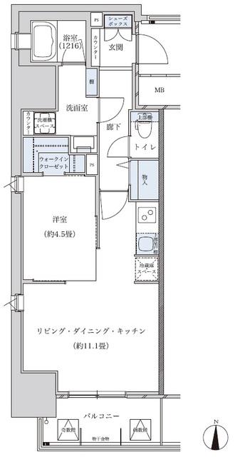 パークアクシス名古屋山王(1LDK/8階)の間取り写真