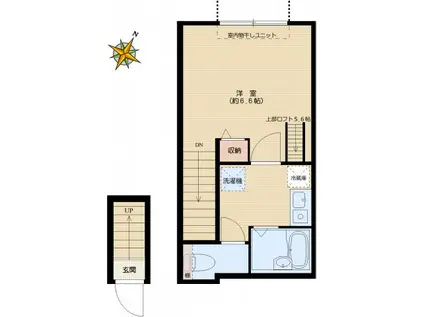 VOLAN(1K/2階)の間取り写真