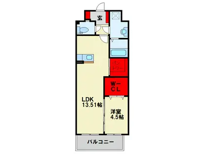 THE STAGE紅梅(1LDK/1階)の間取り写真