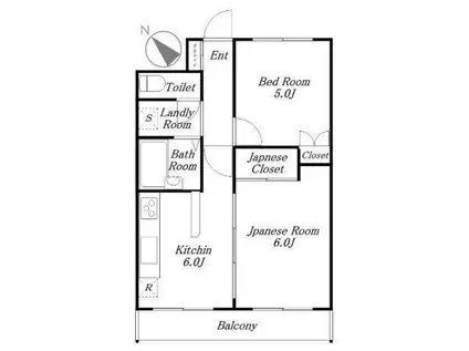 長銀第二音羽マンシオン(2DK/4階)の間取り写真
