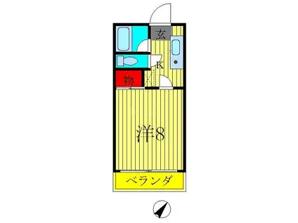 パレスベラージオ(1K/1階)の間取り写真