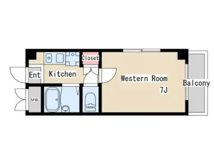 スマ扇コーポ(1K/2階)の間取り写真